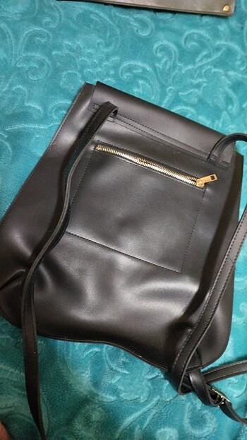 Beden Koton deri siyah sırt çantası