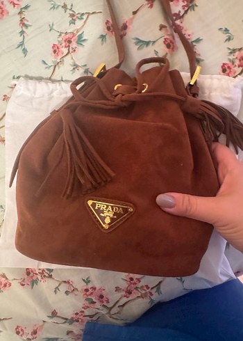 Prada Prada Kahverengi Süet Bohem Püsküllü Kadın Çanta