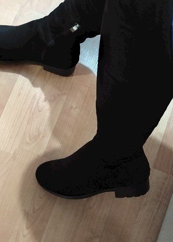37 Beden siyah Renk Kadın Siyah Dizüstü Denim Botlar