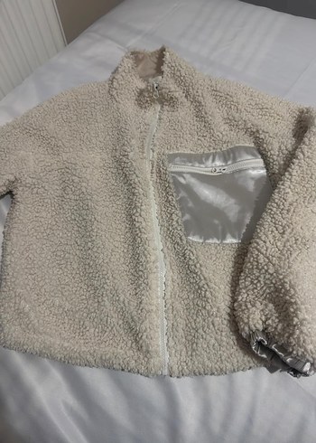 Gri Kadın Mini Peluş Ceket - Görsel 2