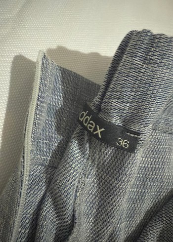 Gri Kadın Keten Pilili Rahat Pantolon - Görsel 3