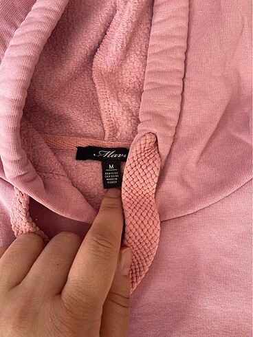 m Beden Mavi kapşonlu sweatshirt