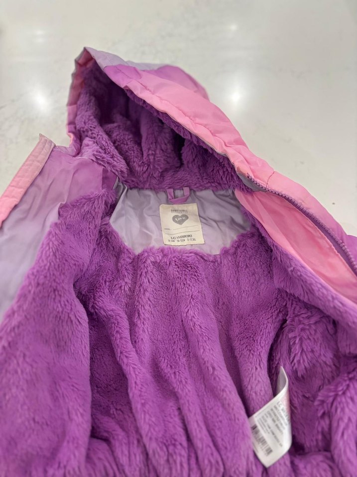 Kız Çocuk Mor Tonlu Kapüşonlu Fermuarlı Mont - Görsel 2