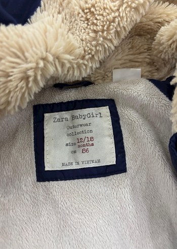 Kız Çocuk Mavi Kürklü Kapüşonlu Mont - Görsel 3