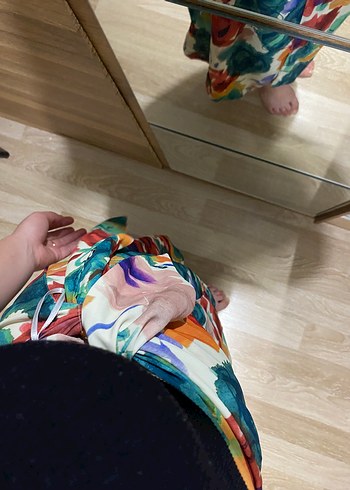 H&M Bohem Çok Renkli Midi Etek