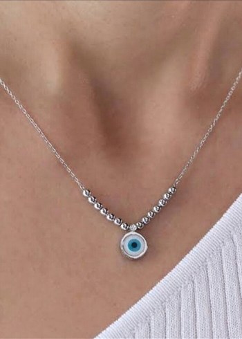 Beden Zen Pırlanta Pırlantalı Nazar Boncuklu Gümüş Kolye