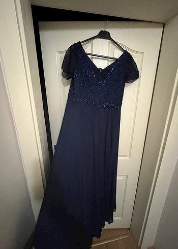 Lacivert Uzun Abiye Elbise - Görsel 4