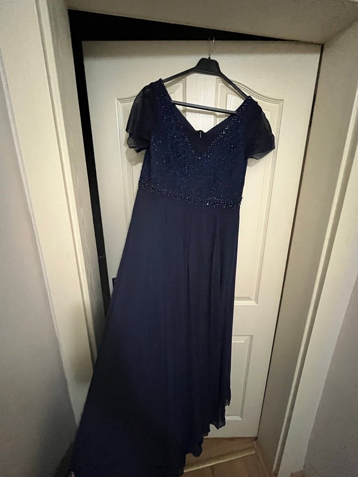 Lacivert Uzun Abiye Elbise - Görsel 4