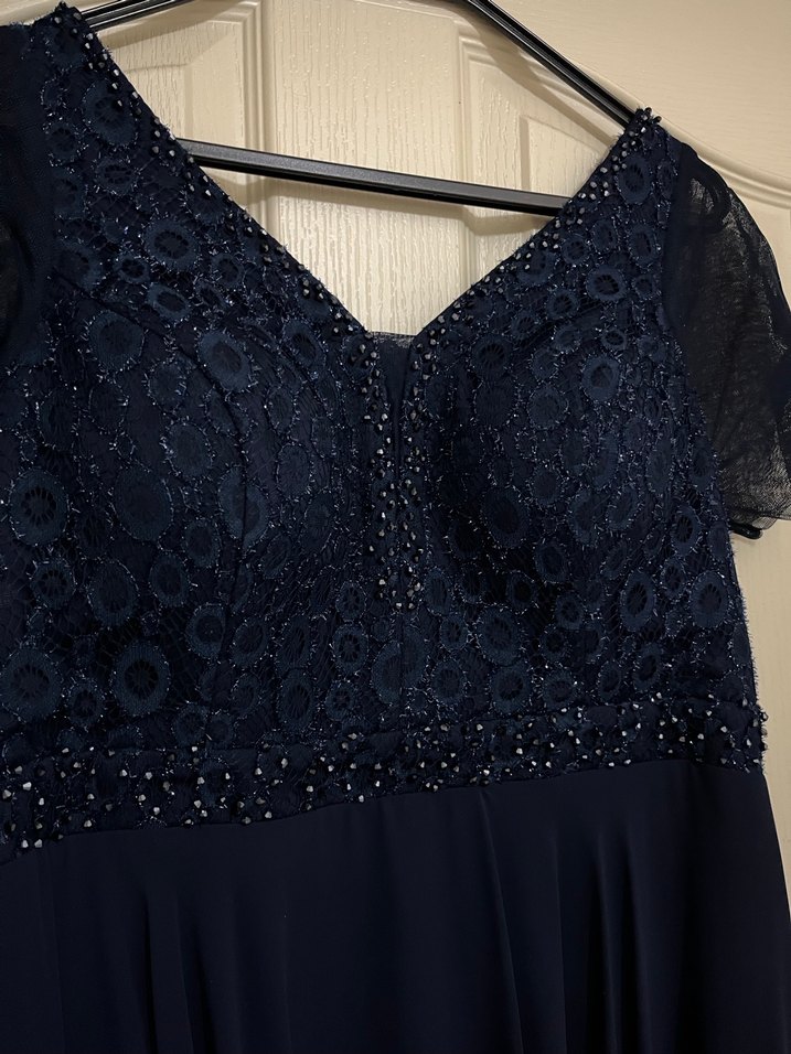 Lacivert Uzun Abiye Elbise - Görsel 2