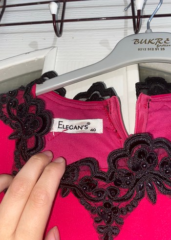 40 Beden Bordo Siyah Nakışlı Uzun Gotik Elbise