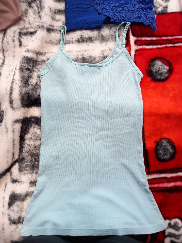 açık Mavi Dantel fırfır Detaylı İnce Askılı Kadın Atlet coquette - Görsel 3