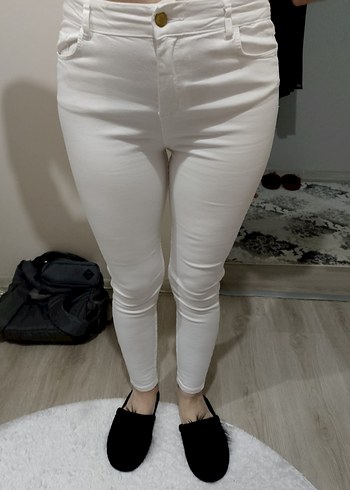 Kadın Beyaz pantolon skinny jean - Görsel 4