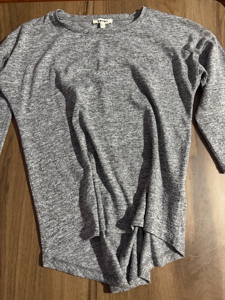 Gri Kadın Uzun Kollu Kazak - Görsel 2