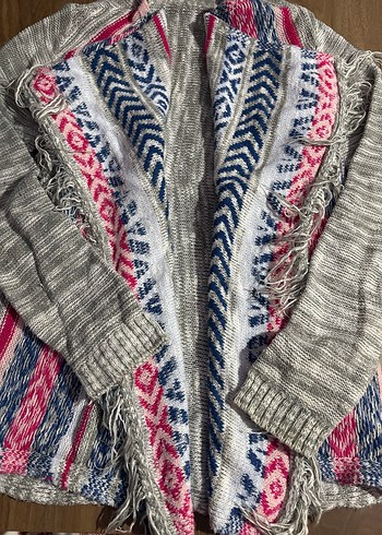 Bohem Çok Renkli Desenli Panço - Görsel 3