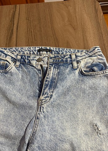 Gri Renkli Kadın yırtık Jean Pantolon - Görsel 5