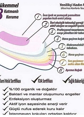  Beden Renk Airiz kadın pedi 