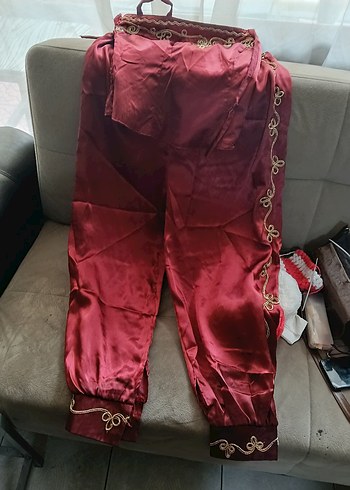 Bordo İşlemeli iki parça Straplez Henna Elbise - Görsel 2