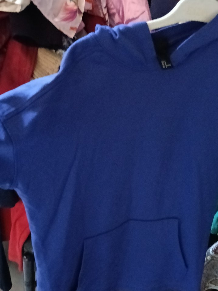 Mavi Baskılı Tişört, Kısa Kollu, Salaş - Görsel 2