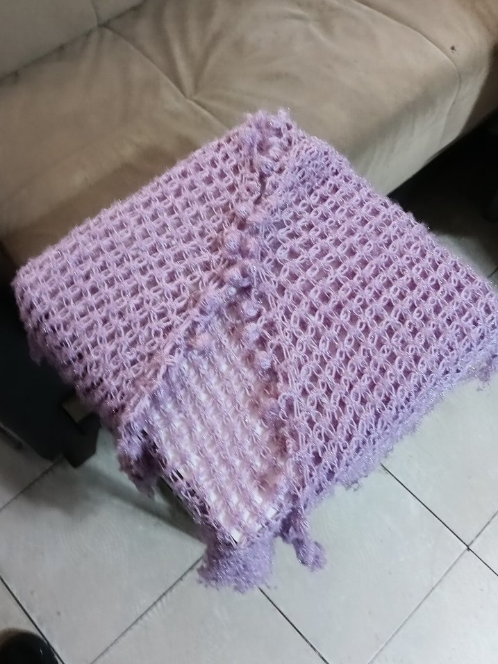 Mor Örgü Kadın Şal - Görsel 2