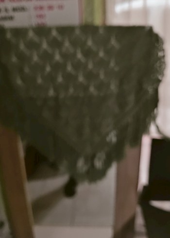 Dantel Detaylı Yeşil Kadın Şal - Görsel 3