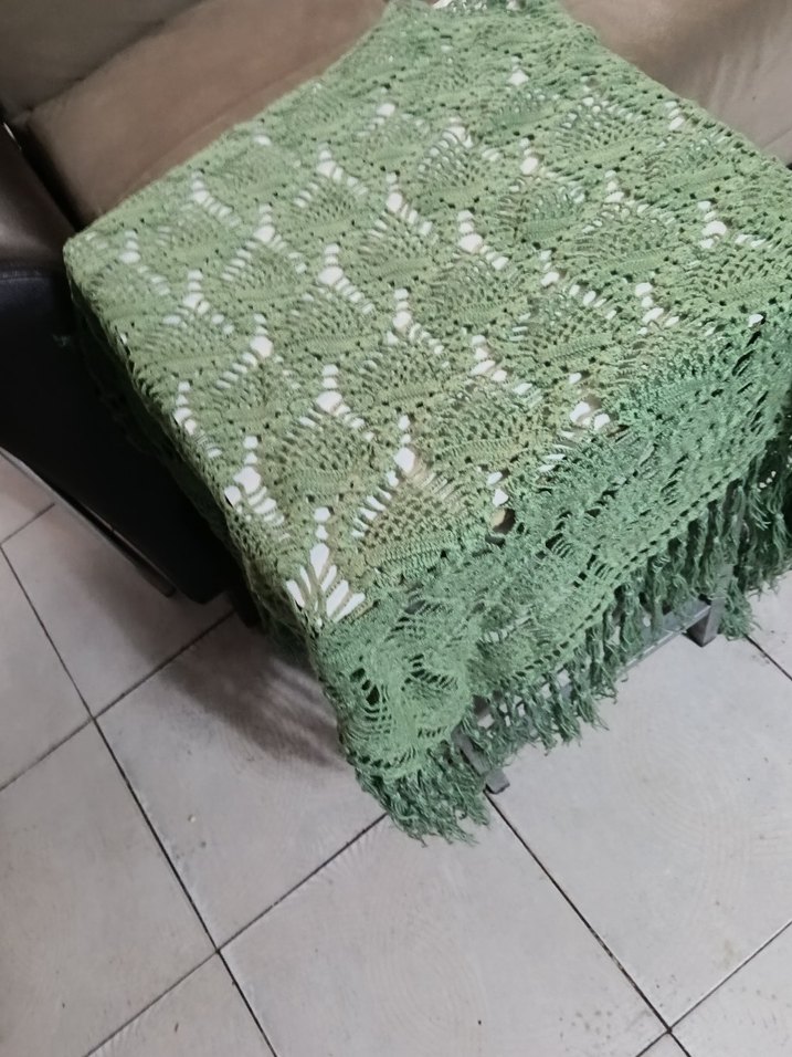 Dantel Detaylı Yeşil Kadın Şal - Görsel 2