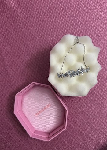 swarovski Zarif Swaroski Gumus Kelebek Bileklik