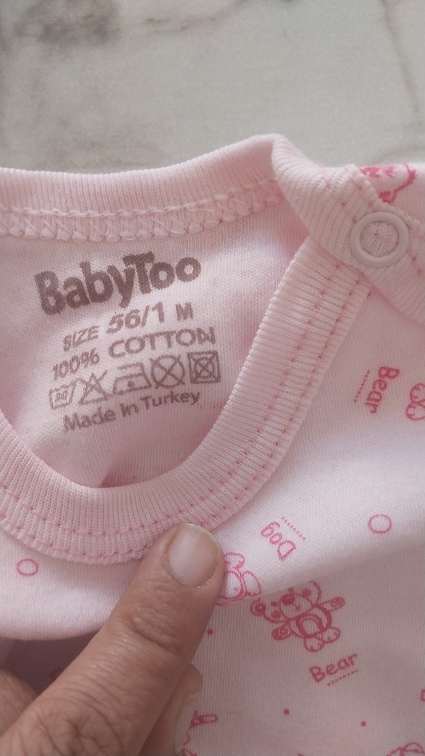 BabyToo Pembe Kız Bebek Kısa Kollu Body - Görsel 2