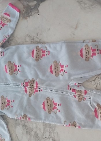 Bebek Kız Gri Baskılı Fermuarlı Tulum - Görsel 2