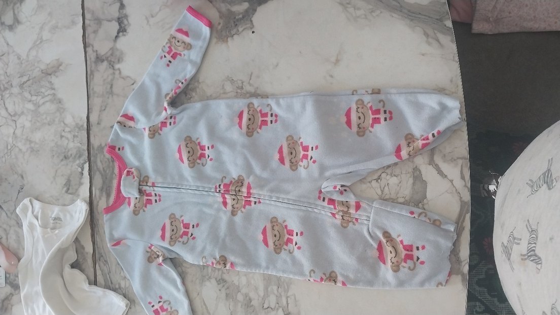 Bebek Kız Gri Baskılı Fermuarlı Tulum - Görsel 2