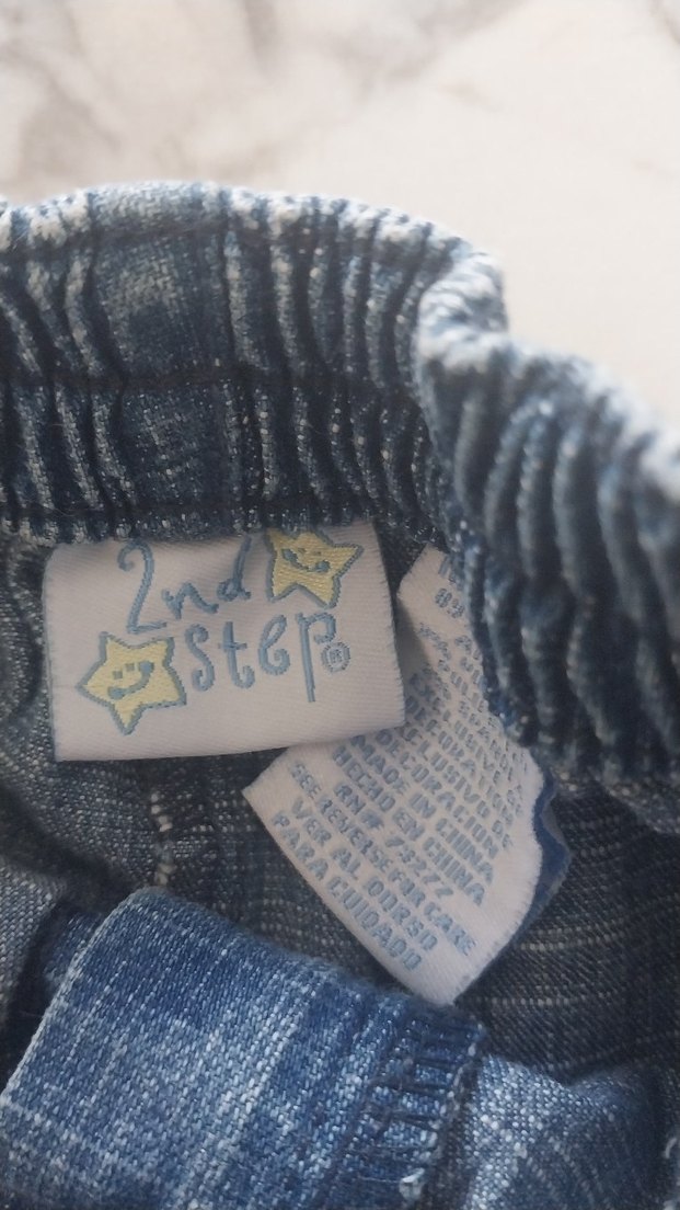 Nakışlı Mavi Kız Denim Pantolon - Görsel 2