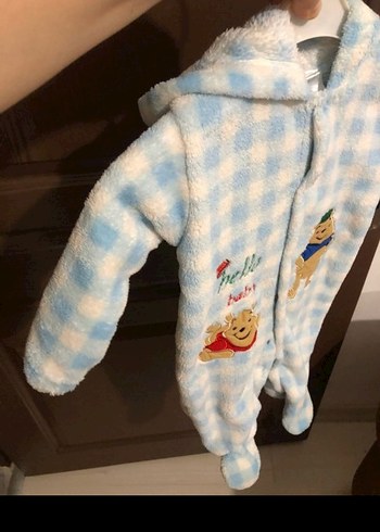 Mavi Bebek Erkek Triko Desenli Tulum - Görsel 5