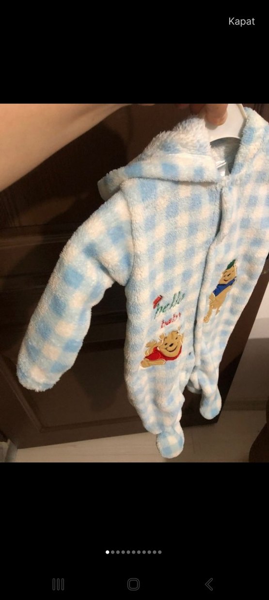 Mavi Bebek Erkek Triko Desenli Tulum - Görsel 5