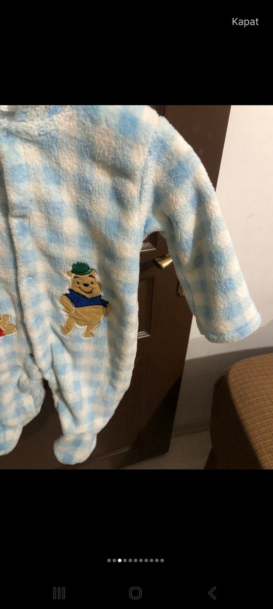 Mavi Bebek Erkek Triko Desenli Tulum - Görsel 3