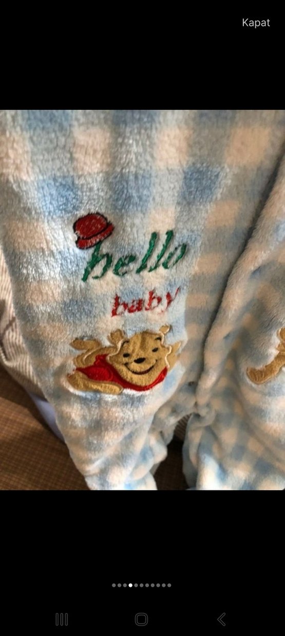 Mavi Bebek Erkek Triko Desenli Tulum - Görsel 2