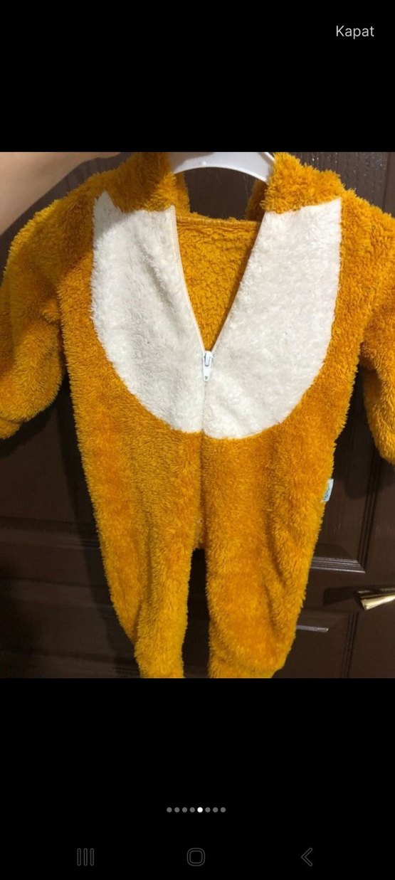 Sarı Leopar Desenli Bebek Tulumu - Görsel 3