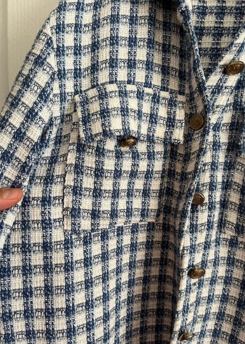 Düğmeli Mavi Beyaz Kareli çocuk Gömlek - Görsel 2