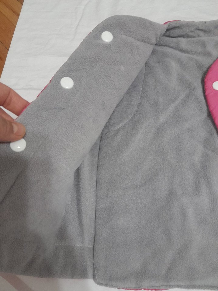 Kız Çocuk Pembe Düğmeli Yelek - Görsel 2