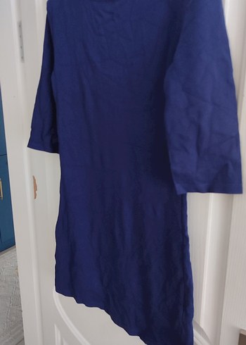 Lacivert penye Tunik Kısa Kollu - Görsel 3