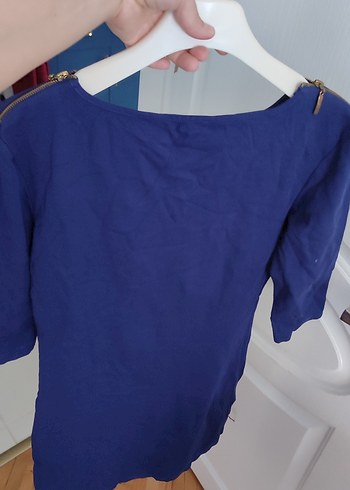 Lacivert penye Tunik Kısa Kollu - Görsel 5