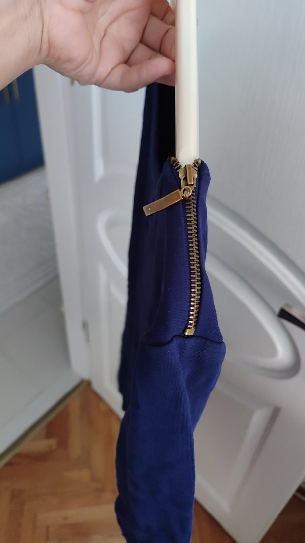 Lacivert penye Tunik Kısa Kollu - Görsel 2