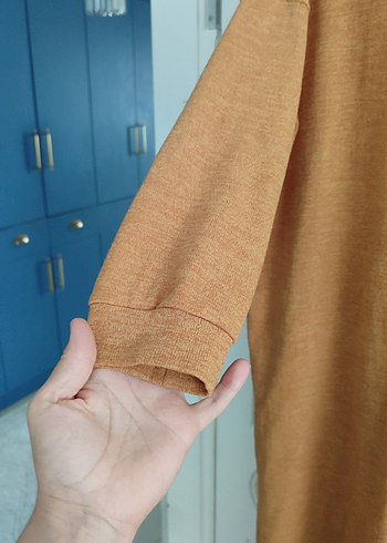 Bej Kadın Uzun Yün Elbise Yüksek Yaka - Görsel 4