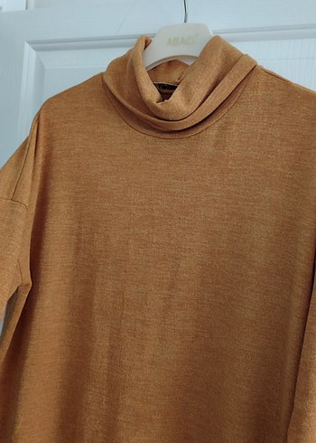 Bej Kadın Uzun Yün Elbise Yüksek Yaka - Görsel 3