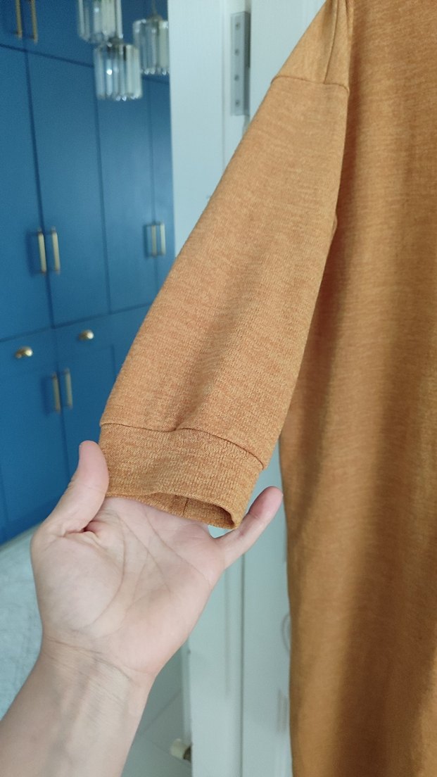 Bej Kadın Uzun Yün Elbise Yüksek Yaka - Görsel 4