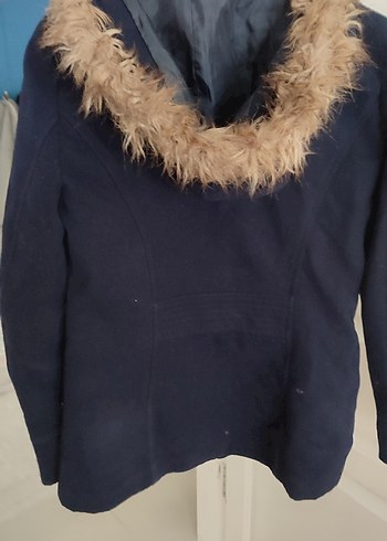 Düğmeli Lacivert Midi Hamile Kabanı - Görsel 4