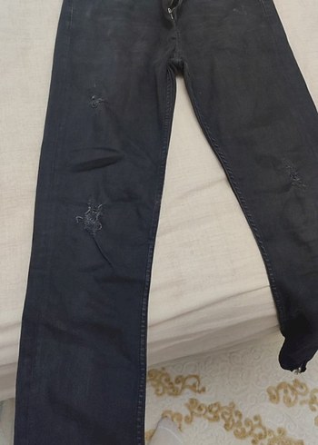 Fermuarlı Siyah Kadın Jean - Görsel 2