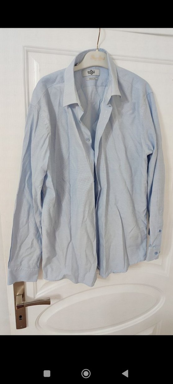 Gri Keten Erkek Uzun Kollu Gömlek - Görsel 2