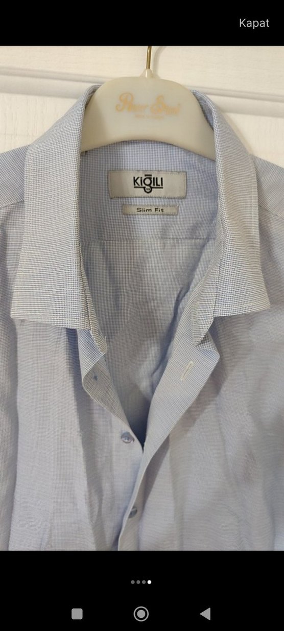 Gri Keten Erkek Uzun Kollu Gömlek - Görsel 4