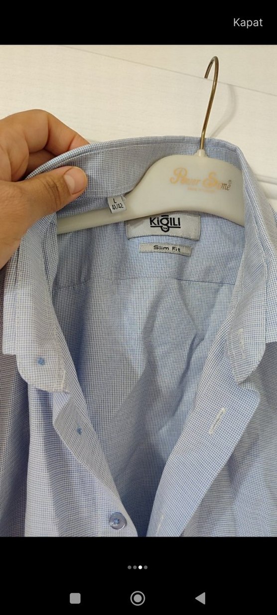 Gri Keten Erkek Uzun Kollu Gömlek - Görsel 3