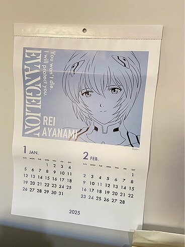 A3 boyut Evangelion 2025 takvim orijinal