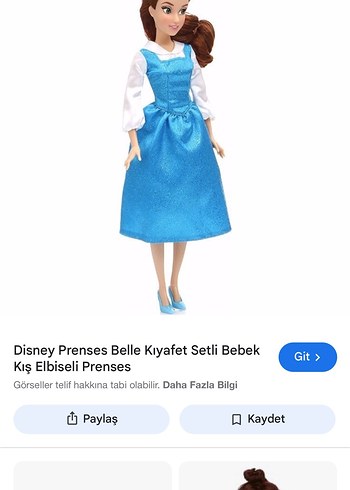 Disney Prenses Belle Kıyafet Setli Bebek